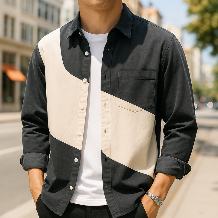 Camisa bicolor de algodón