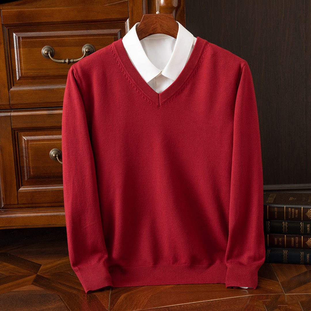 Jersey elegante con cuello en V