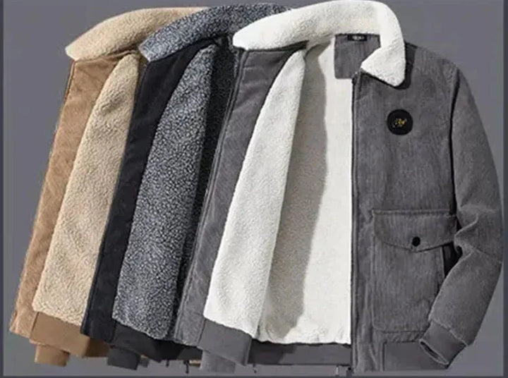 Elegante chaqueta de pana con forro polar