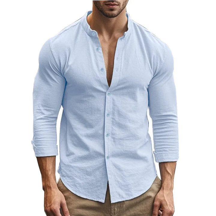 Camisa casual de verano de algodón y lino