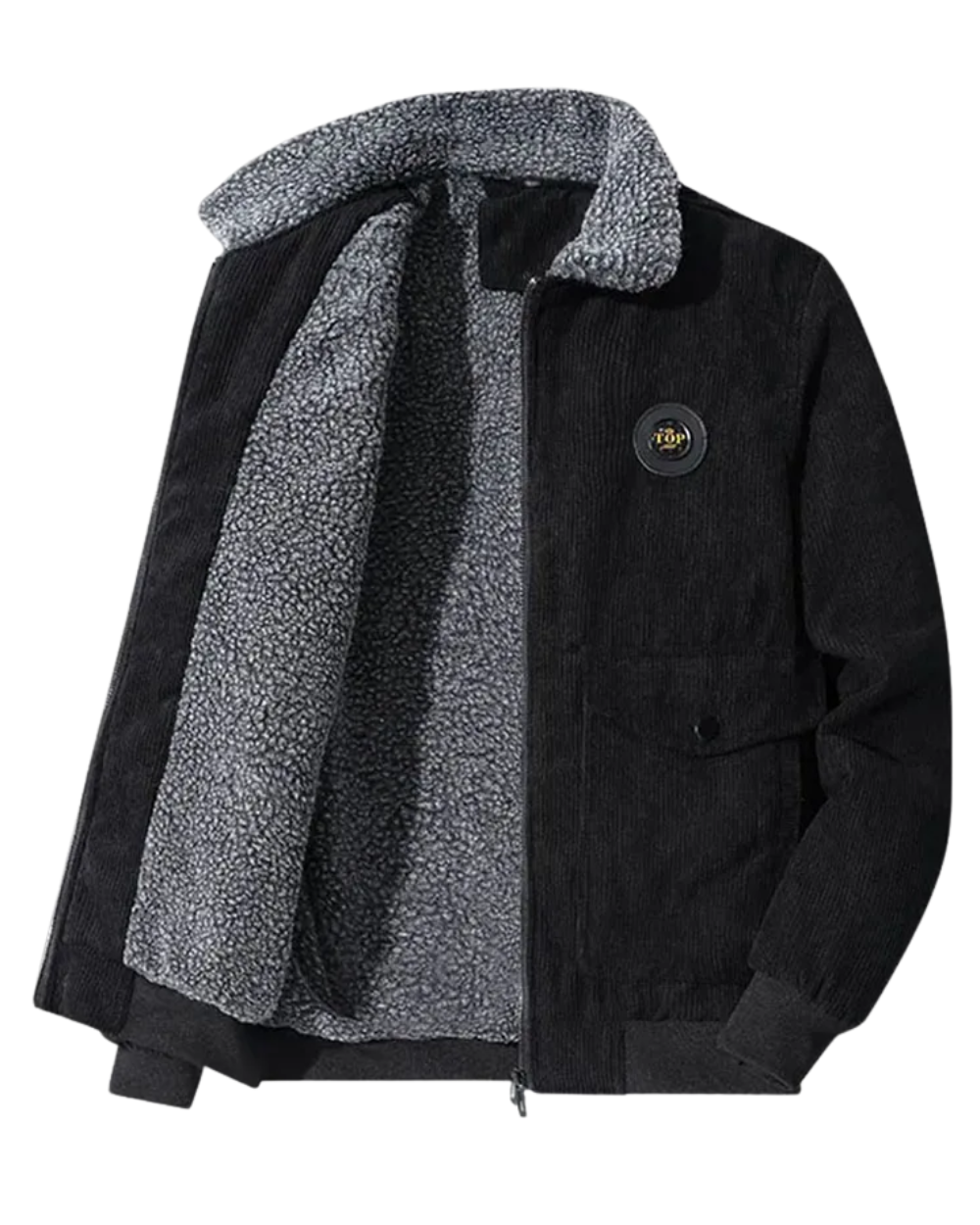 Elegante chaqueta de pana con forro polar